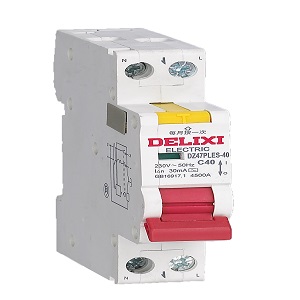 DZ47PLES-40 相線(xiàn)+中性線(xiàn)漏電保護(hù)斷路器